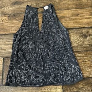 Parker beaded evening silk tank top